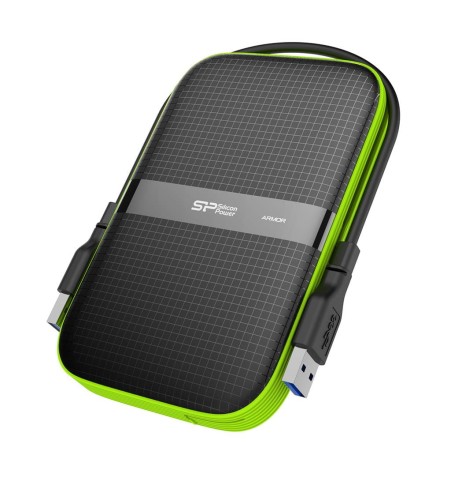 Dysk zewnętrzny Silicon Power ARMOR A60 1TB 2,5" USB 3.0 BLACK-GREEN/PANCERNY wstrząso/pyło i wodoodporny IPX4 - 727552