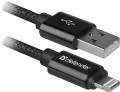 Kabel USB Defender USB-LIGHTNING 1m 2,1A czarny - 971766