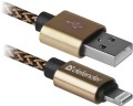 Kabel USB Defender USB-LIGHTNING 1m 2,1A złoty - 971767