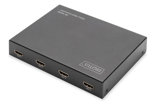 Kontroler DIGITUS ściany wideo (video wall controller) HDMI 4K 60Hz 2x2 18 Gbps z pilotem - 1377082