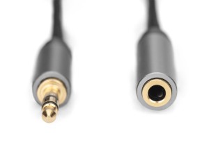Kabel przedłużający audio DIGITUS PREMIUM MiniJack Stereo Typ 3.5mm/3.5mm Ż/M nylon 3m
