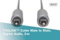Kabel audio DIGITUS PREMIUM optyczny Toslink 2.2mm/Toslink 2.2mm M/M nylon aluminium 2m - 1377189