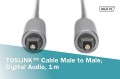 Kabel audio DIGITUS PREMIUM optyczny Toslink 2.2mm/Toslink 2.2mm M/M nylon aluminium 1m - 1377192