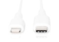 Kabel DIGITUS do transmisji danych/ładowania USB-C/Lightning MFI 1m biały - 1377213