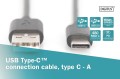 Kabel USB 2.0 DIGITUS HighSpeed Typ USB C/A M/M czarny 1m - 1377227