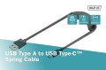 Kabel USB 2.0 DIGITUS spiralny USB A/USB C, PD 60W, czarny, max. 1m - 1377250