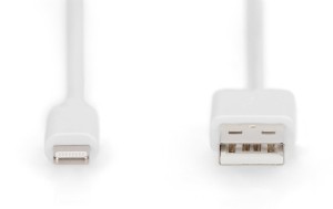 Kabel DIGITUS do transmisji danych/ładowania USB-A/Lightning MFI 2m biały