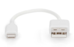 Kabel DIGITUS do transmisji danych/ładowania USB-A/Lightning MFI 0,15m biały
