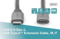 Kabel przedłużający USB 3.0 DIGITUS PREMIUM 60W/5Gbps Typ USB C/USB C Ż/M czarny 1m - 1377283