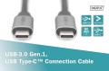 Kabel USB 3.0 DIGITUS PREMIUM 60W/5Gbps Typ USB C/USB C M/M czarny 0,5m - 1377289