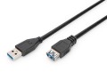 Kabel przedłużający DIGITUS USB 3.1 Gen.1 SuperSpeed 5Gbps Typ USB A/USB A M/Ż czarny 3m - 1302219