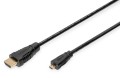 Kabel HDMI 1.4 DIGITUS High Speed Ethernet 1080p60Hz Micro HDMI D/HDMI A M/M czarny 1m - 971967