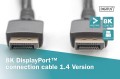 Kabel DisplayPort DIGITUS PREMIUM 8K60Hz UHD DP/DP M/M czarny 2m - 1377383