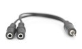 Kabel adapter headset DIGITUS MiniJack 3,5mm /2x 3,5mm MiniJack M/Ż (4pin) czarny 0,2m - 1377385