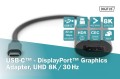 Kabel adapter graficzny DIGITUS USB Typ C na DisplayPort 8K 30Hz aluminiowy 0,2m - 1377463