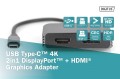 Kabel adapter graficzny DIGITUS USB Typ C na DisplayPort/HDMI 4K 30Hz UHD 0,2m - 1377469