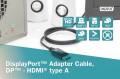 Kabel adapter DIGITUS DisplayPort 1.2 4K 60Hz UHD Typ DP/HDMI A M/M czarny 1m - 1377495