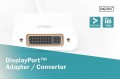 Kabel adapter DIGITUS mini DisplayPort 1080p 60Hz FHD Typ miniDP/DVI-I (24+5) M/Ż biały 0.15m - 1377527