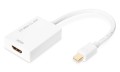 Kabel adapter DIGITUS Mini Displayport 4K 60Hz Typ mDP/HDMI M/Ż aktywny biały 0.2m - 972042