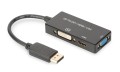 Kabel adapter DIGITUS 3w1 DisplayPort 4K 30Hz/1080p 60Hz DP / HDMI(UHD)+DVI-I+VGA (FHD) M/Ż 0,2m - 972046