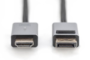Kabel adapter DIGITUS PREMIUM DisplayPort - HDMI 4K 30Hz DP/HDMI M/M 1m