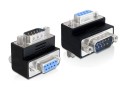 Adapter Delock Serial 9-pin COM (M) - Serial 9-pin COM (F) kątowy czarny - 972087