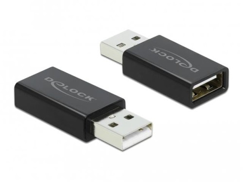 Adapter Delock USB-A - USB-A F/M 2.0 Data Blocker czarny - 1377667