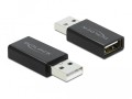 Adapter Delock USB-A - USB-A F/M 2.0 Data Blocker czarny - 972095