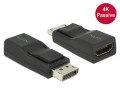Adapter Delock DisplayPort 1.2(M) -> HDMI(F) pasywny 4K Czarny - 680711