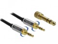 Kabel audio Delock minijack - minijack M/M 3 Pin 1m czarny + 2x przejściówka nakręcana Jack 6,35mm - 1377689