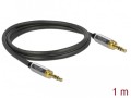 Kabel audio Delock minijack - minijack M/M 3 Pin 1m czarny + 2x przejściówka nakręcana Jack 6,35mm - 972137