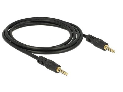 Kabel audio Delock minijack - minijack M/M 4 Pin 2m czarny dla iPhone - 1377692