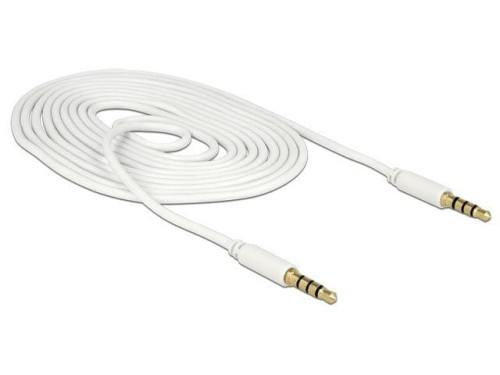 Kabel audio Delock minijack - minijack M/M 4 Pin 2m biały dla iPhone - 1377693