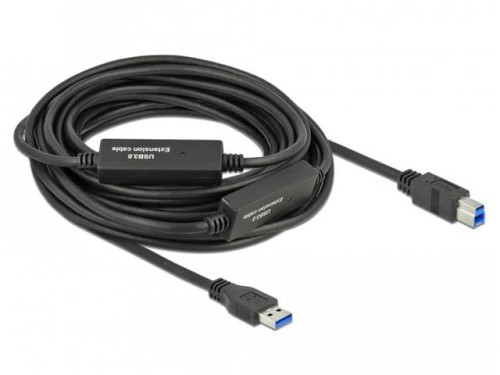 Kabel USB 3.2 Gen1 Delock USB-A(M) - USB-B (M) 10m czarny aktywny - 1377703