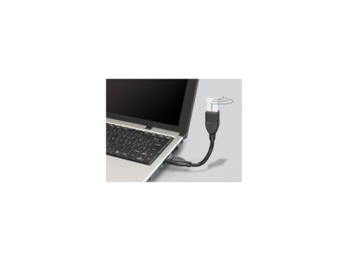 Przedłużacz USB 2.0 Delock M/F 0,15m czarny profilowany - 1377708