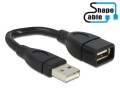 Przedłużacz USB 2.0 Delock M/F 0,15m czarny profilowany - 1377709