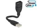 Przedłużacz USB 2.0 Delock M/F 0,15m czarny profilowany - 972184