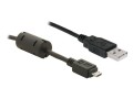 Kabel Delock micro USB - USB M/M 2.0 1m czarny ferryt - 972187