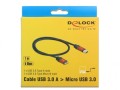 Kabel Delock micro USB - USB M/M 3.0 1m czarny premium - 1377716