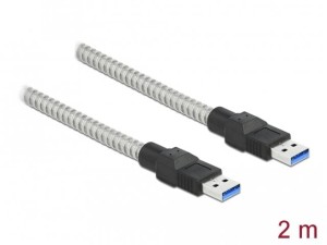 Kabel Delock USB-A M/M 3.0 2m metalowy