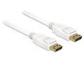 Kabel Delock DisplayPort M/M 20 Pin v1.2 2m 4K biały - 972229