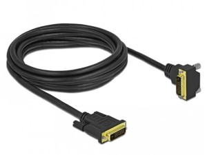 Kabel Delock DVI-D(M)(24+1) - DVI-D(M)(24+1) kątowy dół czarny 3m