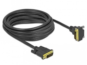 Kabel adapter Delock DVI-D(M)(24+1) - DVI-D(M)(24+1) kątowy dół czarny 5m