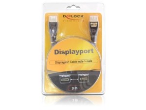 Kabel Delock DisplayPort M/M 20 Pin v1.2 3m 4K antracyt