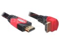 Kabel HDMI Delock M/M v1.4 kątowy góra czarno-czerwony sznur 5m - 972243