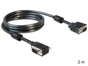 Kabel VGA Delock M/M 2m z ferrytem ekranowany kątowy prawo