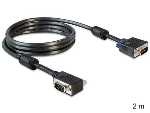 Kabel VGA Delock M/M 2m z ferrytem ekranowany kątowy prawo - 1377764