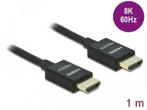 Kabel HDMI Delock M/M v2.1 1m 8K 60Hz koncentryczny oplot czarny