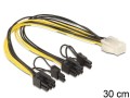 Kabel rozdzielacz zasilania Delock PCIe 6-pin F -> 2x PCIe 8(6+2)-pin M - 1377778