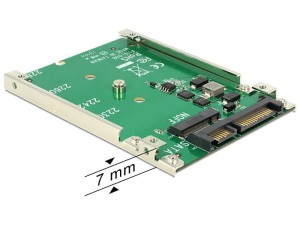 Adapter Delock SATA 22pin -> M.2 NGFF na płytce 2.5"